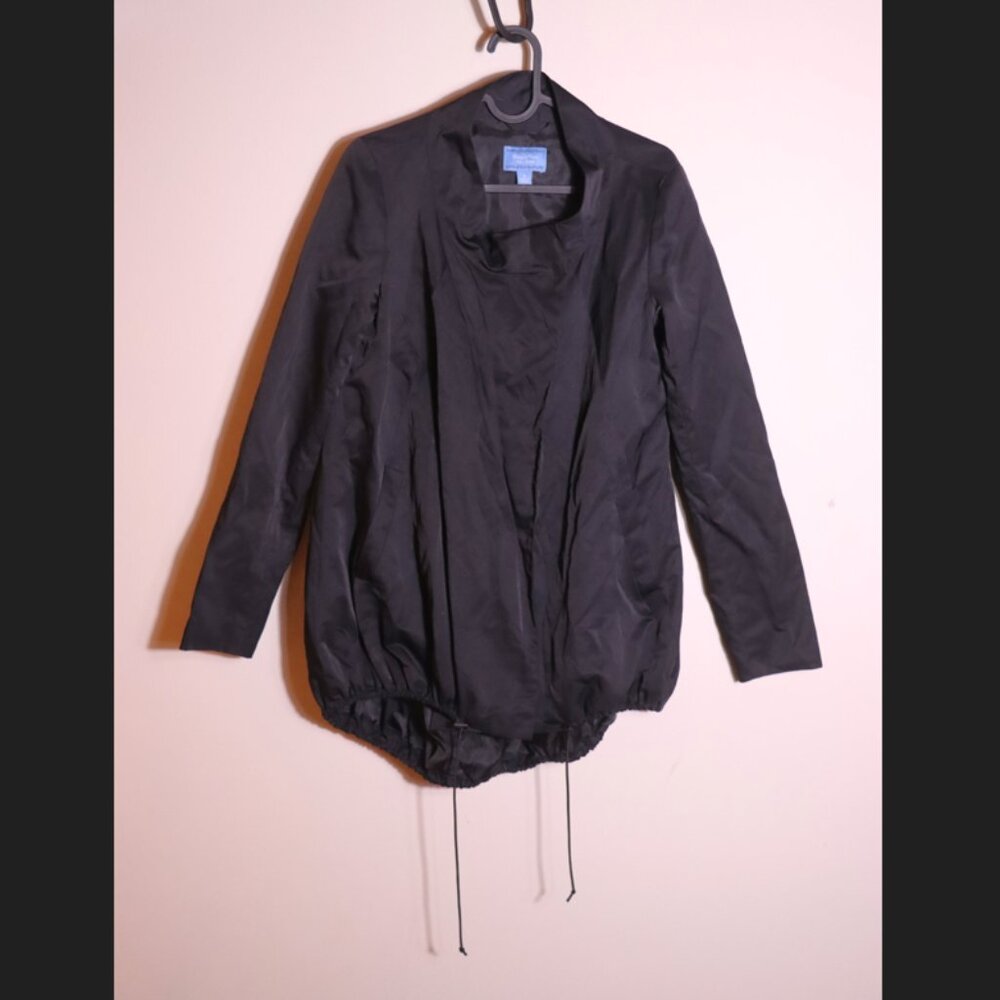 Simply Vera Wang Black Rain Jacket Size 4 Lightweight Zip Coat